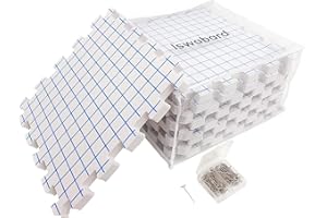 Iswabard Blocking Mats for Knitting & Crochet Projects Crochet Blocking Board 9 Pack, Thickness 0.7 inches,150 T-Pins and 1 Storage Bag, Blocking Board for Crocheting Knitting Blocking Mats and Pins