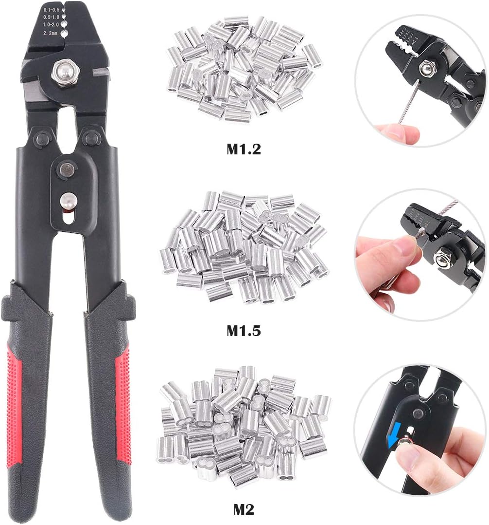 Glarks Up To 2.2mm Wire Rope Crimping Tool Wire Rope Swager Crimper
