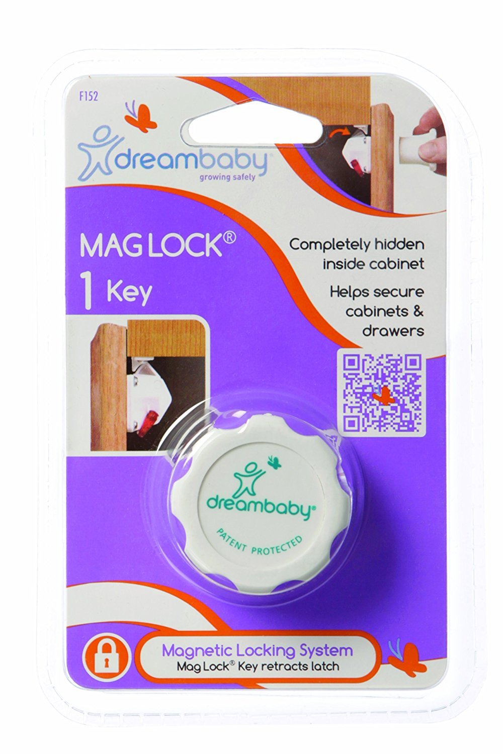 Dreambaby Mag Lock Replacement Spare Key (1 Pc) - Suitable for Dreambaby Magnetic Locks - for Cabinet & Drawers Magnetic Latches - White - F152