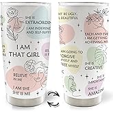 MOTERMATE Positive Affirmations 20oz Travel Tumbler, Mental Health Daily Affirmations Psychology Tumbler Gifts for Women Girls, Inspirational Water Stainless Steel Tumbler with Lid and Straw