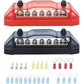Recoil BBS25P Bus Bar 2 M5 Studs 5 Screw Terminal Power Distribution Block | with Ring Terminals