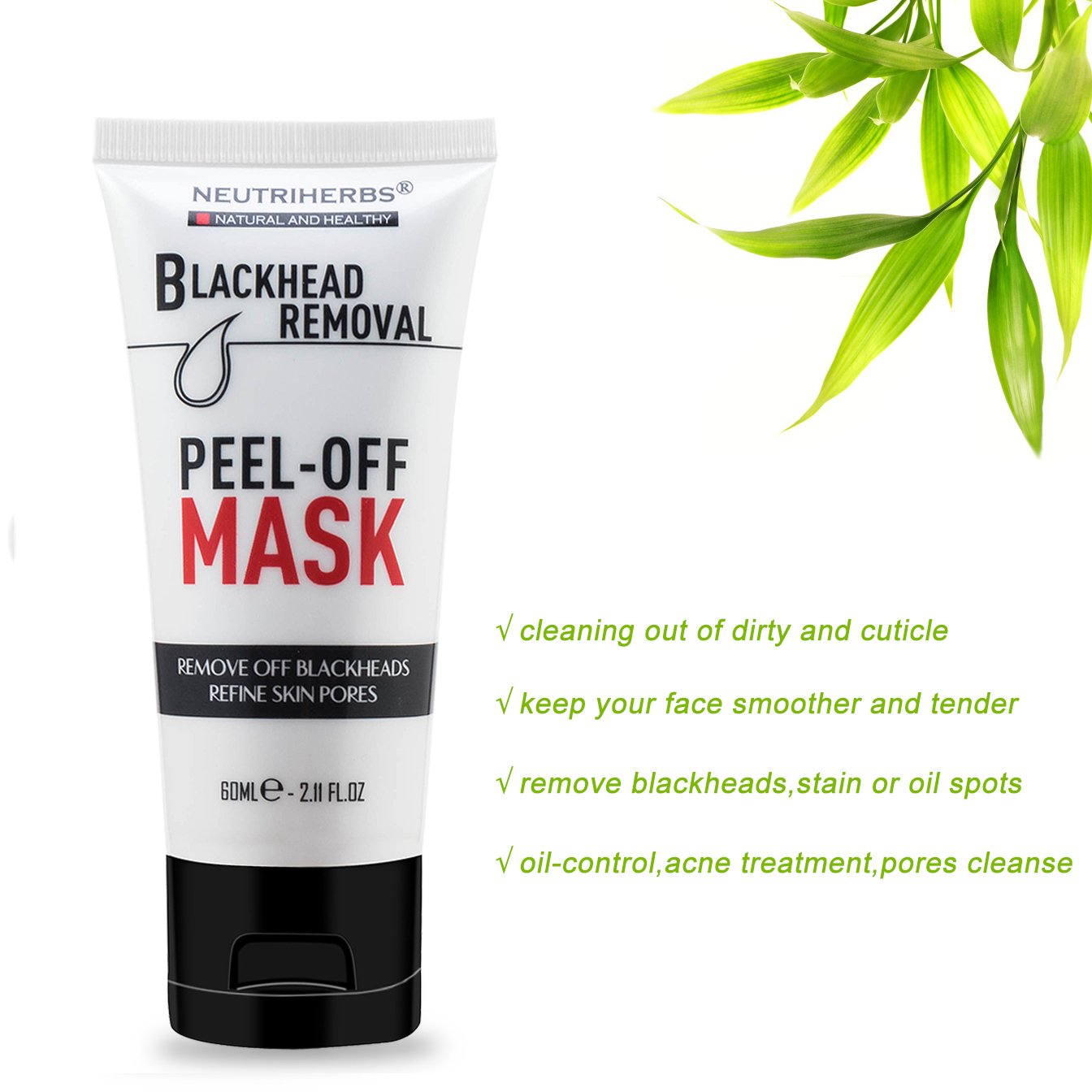 Blackhead Remover Mask & Black Face Mask-Deep Cleansing Purifying Face Peel Off Mask 60ml