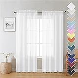 Lecloud White Sheer Curtains 72 Inches Long 2