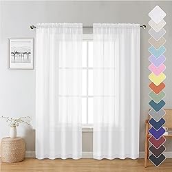 Lecloud White Sheer Curtains 72 Inches Long 2