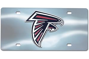 FANMATS 24534 Atlanta Falcons Stainless Steel Front License Plate with Large 3D Molded Team Metal Emblem 6"x12"