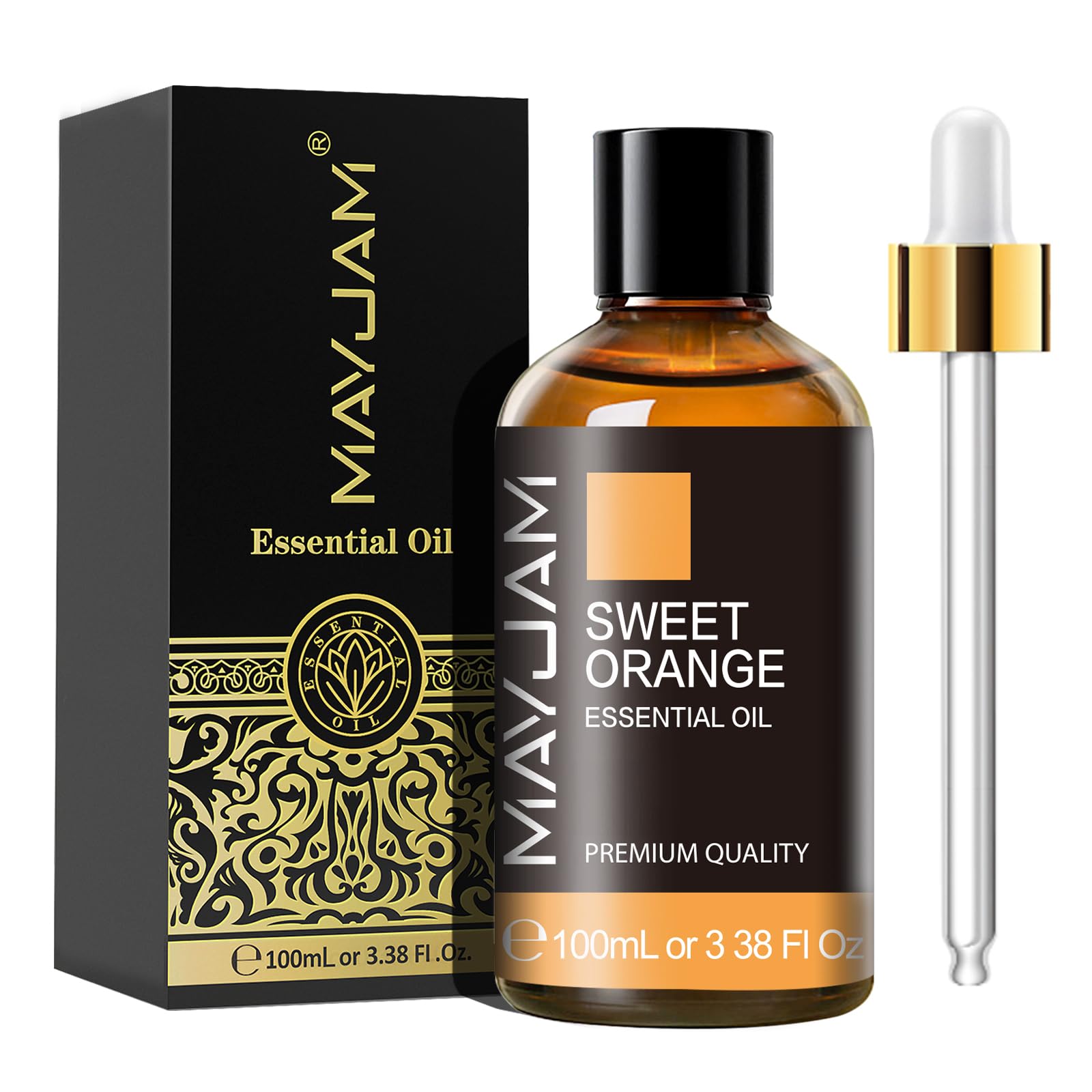 MAYJAM Sweet Orange Essential Oils 100ML, Sweet Orange Oil for Diffuser, Humidifier, DIY, Home, Office