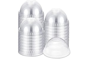 Ziliny 100 Count 90mm/3.5inch Dome Lids, Clear Pet Lids for Plastic Cup Disposable Cover for Cold Brew, Coffee, Beer, Cocktail, Wine or Beverage Cups