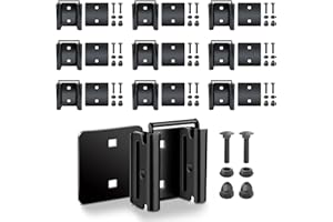 MorScan 10 Pack E-Track Connector with Square Plates, E Track Double Fitting Accessories, Bolt-on Steel Cargo Securement E Track Compatible Accessory, Etrack Rail Adapter for Trucks, Enclosed Trailers
