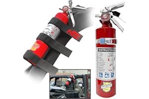 BUCKEYE Dry Chemical 2.5 Pounds lbs Fire Extinguisher with Vehicle Bracket and Mobile Deals Adjustable Roll Bar Holder Mount Compatible with Jeep Wrangler Unlimited, CJ, JK, TJ - Durable Strap