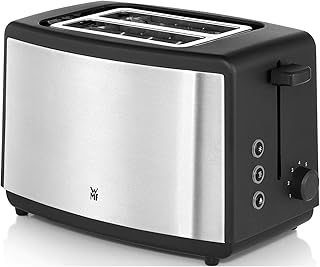 WMF Bueno Edition Toaster Edelstahl, Doppelschlitz Toaster mit Brötchenaufsatz, 2 Scheiben, 7 Bräunungsstufen, 800 W, edelstahl matt