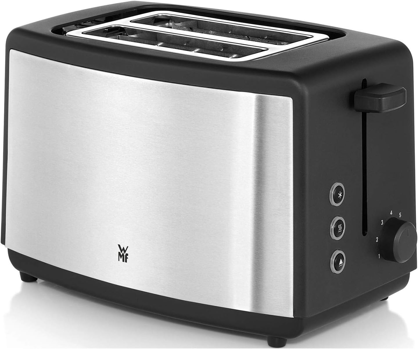 WMF Bueno Edition Toaster Edelstahl, Doppelschlitz Toaster mit Brötchenaufsatz, 2 Scheiben, 7 Bräunungsstufen, 800 W, edelstahl matt