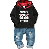 YALLET Toddler Baby Boy Clothes, Long Sleeve Letter Hoodies Top+Ripped Denim Pants 2pcs Fall Winter Outfit Sets