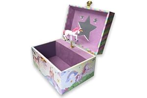 BinkeGG Play [ Twinkle Twinkle Little Star ] (60 Tunes Option) Children Jewelry Box Unicorn Jewelry Music Box for Girls Jewelry Storage Box with Sankyo Musical Box Mechanism