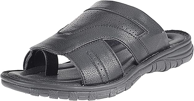 Amazon.com | Khadims Men's Black Casual Slip-On Sandal - 5 | Sandals