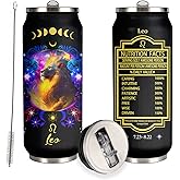 YOPIGOT Leo Constellation Tumbler - Zodiac Stainless Steel Cup for Men Women - Astrology Fans Birthday Gifts With Straw Lid - 17 Oz Coffee Mug Car Cup