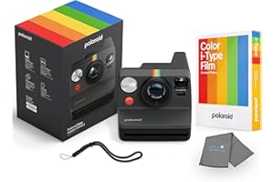 Polaroid Now 3rd Generation i-Type Instant Camera + 8 i-Type Color Film Bundle, Black, Polaroid Camera Bundle with a Lumintrail Lens Cleaning Cloth
