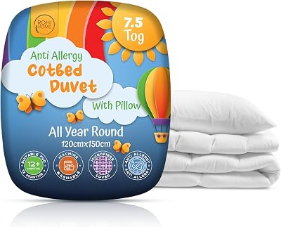 Rohi 7.5 Tog Cot Bed Duvet & Pillow Set - Anti-Allergy Microfibre