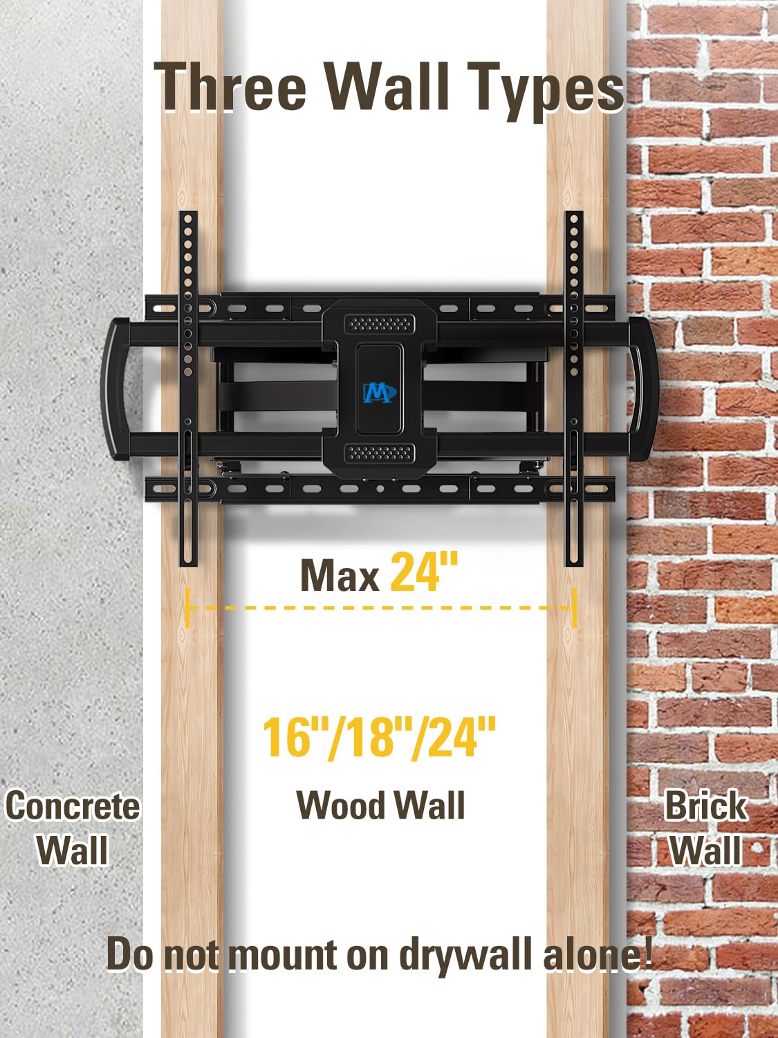 Mounting Dream TV Wall Mounts Bracket for Most 42-84 Inch TVs, UL Listed Premium TV Mount Full Motion with Articulating Arms, Max VESA 600x400mm and 100LBS, Fits 16