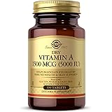 Solgar Dry Vitamin A 1500 mcg (5000 IU), 100 Tablets - Supports Healthy Eyes, Skin & Immune System - Non-GMO, Vegan, Gluten F