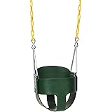 Eastern Jungle Gym Heavy-Duty High Back Full Bucket Toddler Swing Seat with Coated Swing Chains Fully Assembled, Green