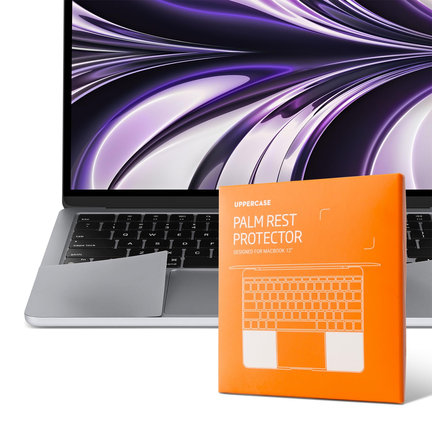 UPPERCASE GhostShield Premium Palm Rest Protector Skin Cover Set, Scratches and Wear Protection, Compatible with MacBook Air 15" 2024 2023 with M3/M2, A3114 A2941, Space Gray