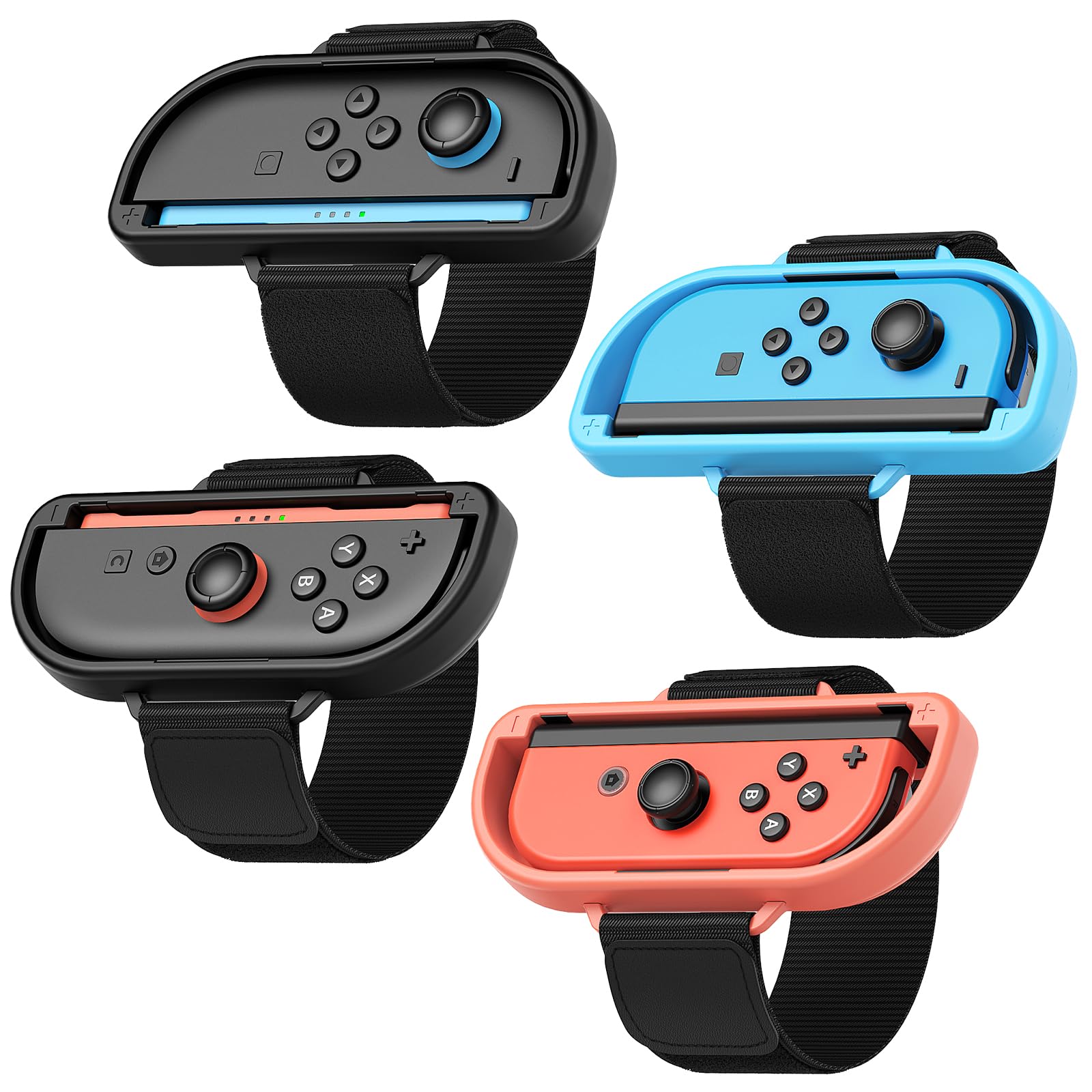 [4 Pack - for Switch 2/1] - Wristband for Just Dance 2026 2025 2024 for Nintendo Switch 2/1/Zumba Burn It Up, Full Protection Wrist Straps Hand Grips for Joy-Con 2 Fit Adults & Kids, Comfortable & Secure