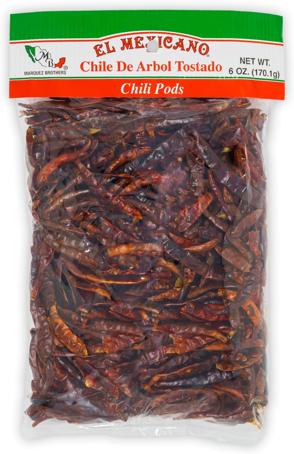 El Mexicano Chili Pods 6 oz (Arbol Tostado 4 pack)