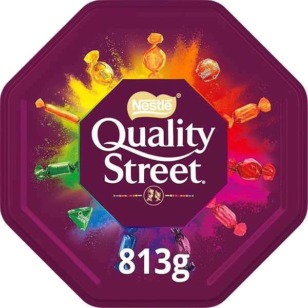 NESTLE QUALITY STREET ASSORTED MILK AND DARK CHOCOLATES & TOFFEES TIN 813G (PACK OF 1)