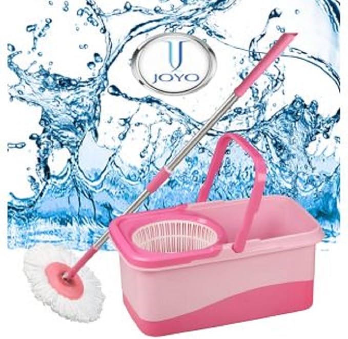 Joyo Plastic Bucket Mop 360 Degree Rotating Head, Colour May Vary