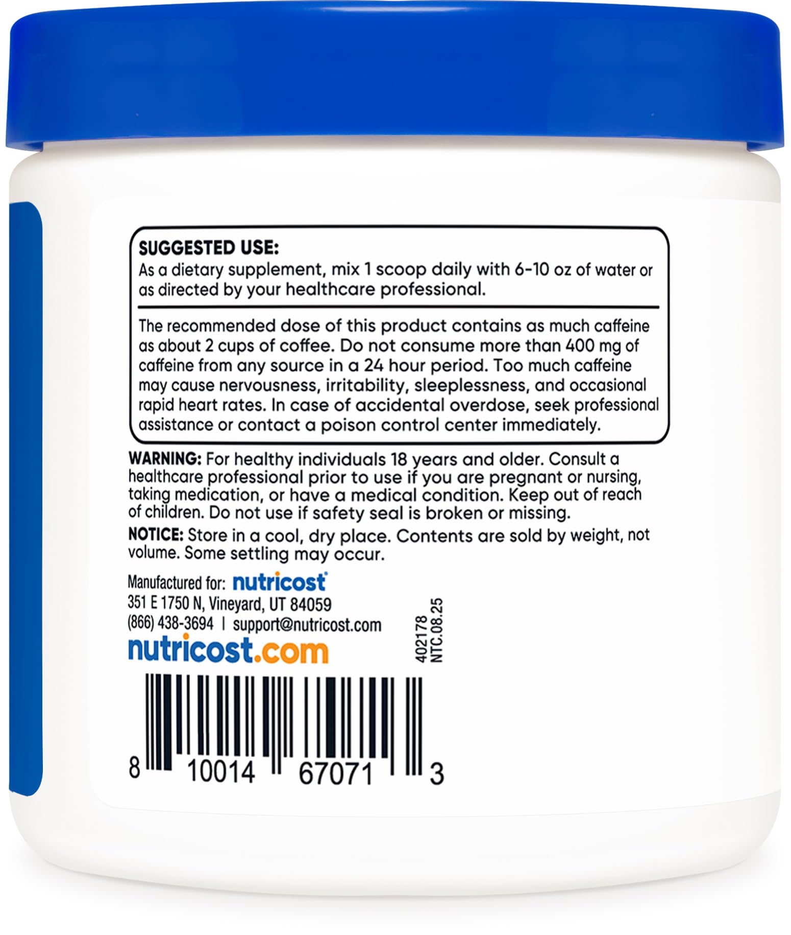 Nutricost Guarana Extract Powder 100 Grams - Natural Brazilian Herbal Caffeine/Energizer Supplement