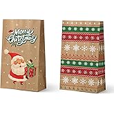 FRIDAY NIGHT Christmas Paper Gift Bags 36 PCS Treat Candy Goodie Bag Christmas Party Supplies Xmas Gift Bags Winter Holiday Classroom Birthday Party Favor Decorations