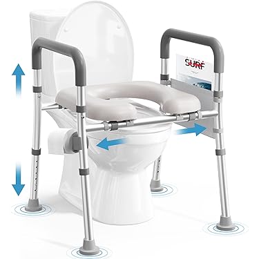 Toilet Seat Risers For Seniors, FSA HSA Raised Handicap Toilet Seat With Handles Over Toilet - View #5