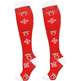 Junely Compression Socks for Women Knee High Socks Funny | Running Athletic Nurses Pregnant Women Work Support Travel Flight Sports Gifts