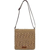 Youjaree Womens Crochet Mesh Straw Beach Bag Woven Crossbody Shoulder Bag Summer Beach Vacation Purse