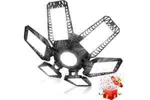 YIBIDAMA LED Garage Light 185W, Garage Lights Ceiling LED 18500LM 6500k,Ultra Bright LED Garage Lighting,6+1 Deformable Panels E26/E27 Screw in LED Shop Lights for Garage Workshop Factory Basement