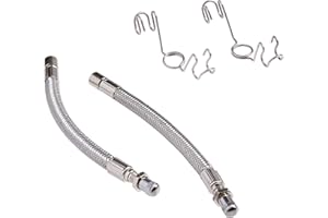 Pacific Dualies 18101 MAX EZ Air 7" Braided Stainless Steel Valve Stem Extensions with Small EZ Wire Clip For Ford E350/E450 Dually Trucks RVs Motorhomes with 2" Round Vent Holes