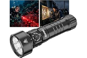 Sofirn SD11 Flashlight Dive Light, 5000LM, CRI 90, Rechargeable Waterproof Flashlight with 660NM Red Light, 3000K-6500K, USB-