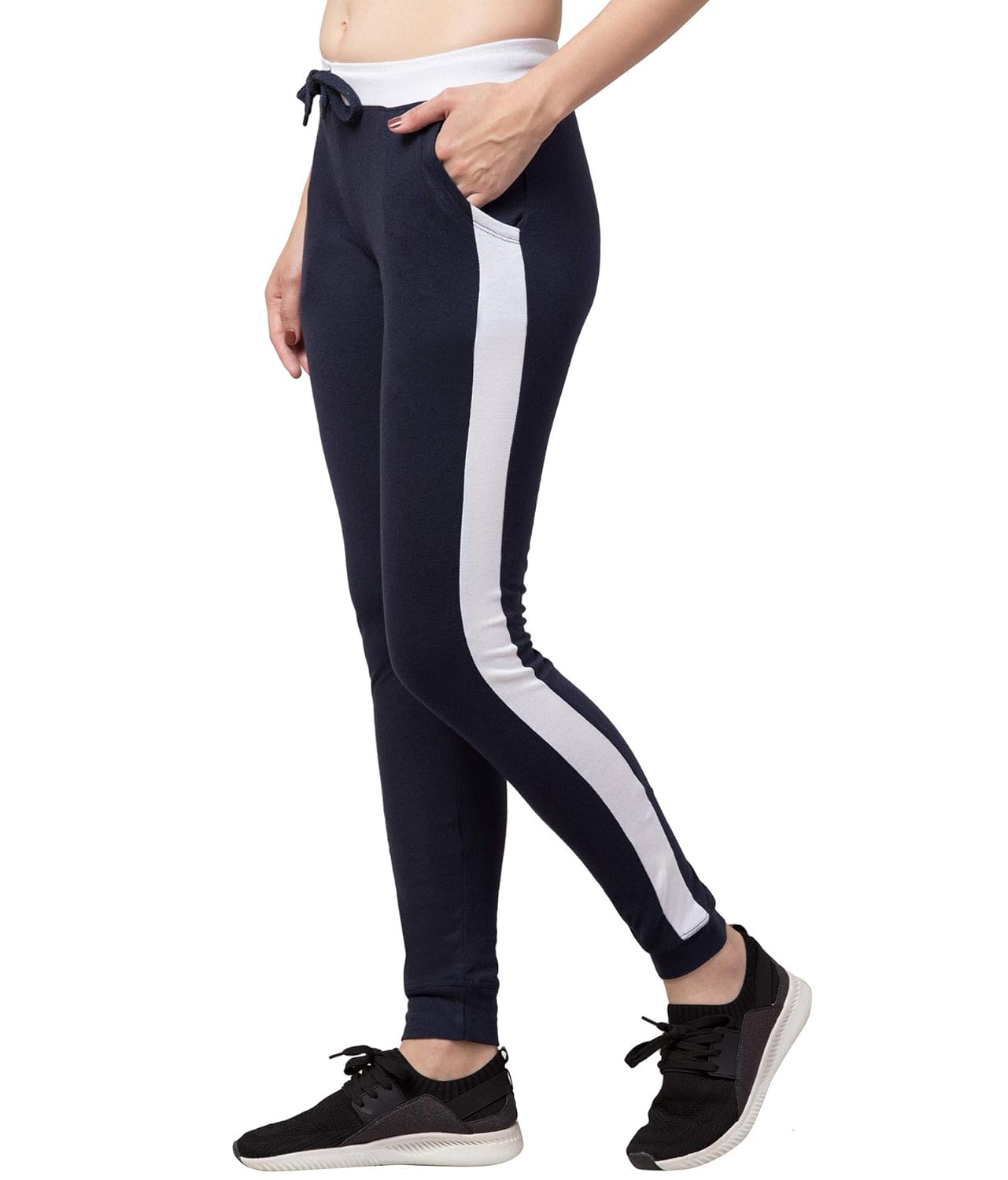 navy slim fit joggers womens