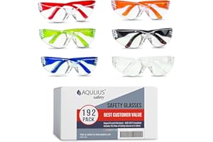Aqulius 24 Bulk Safety Glasses for Men & Women ANSI Z78.1 Certified - Scratch Resistant Crystal Clear Eye Protection Glasses