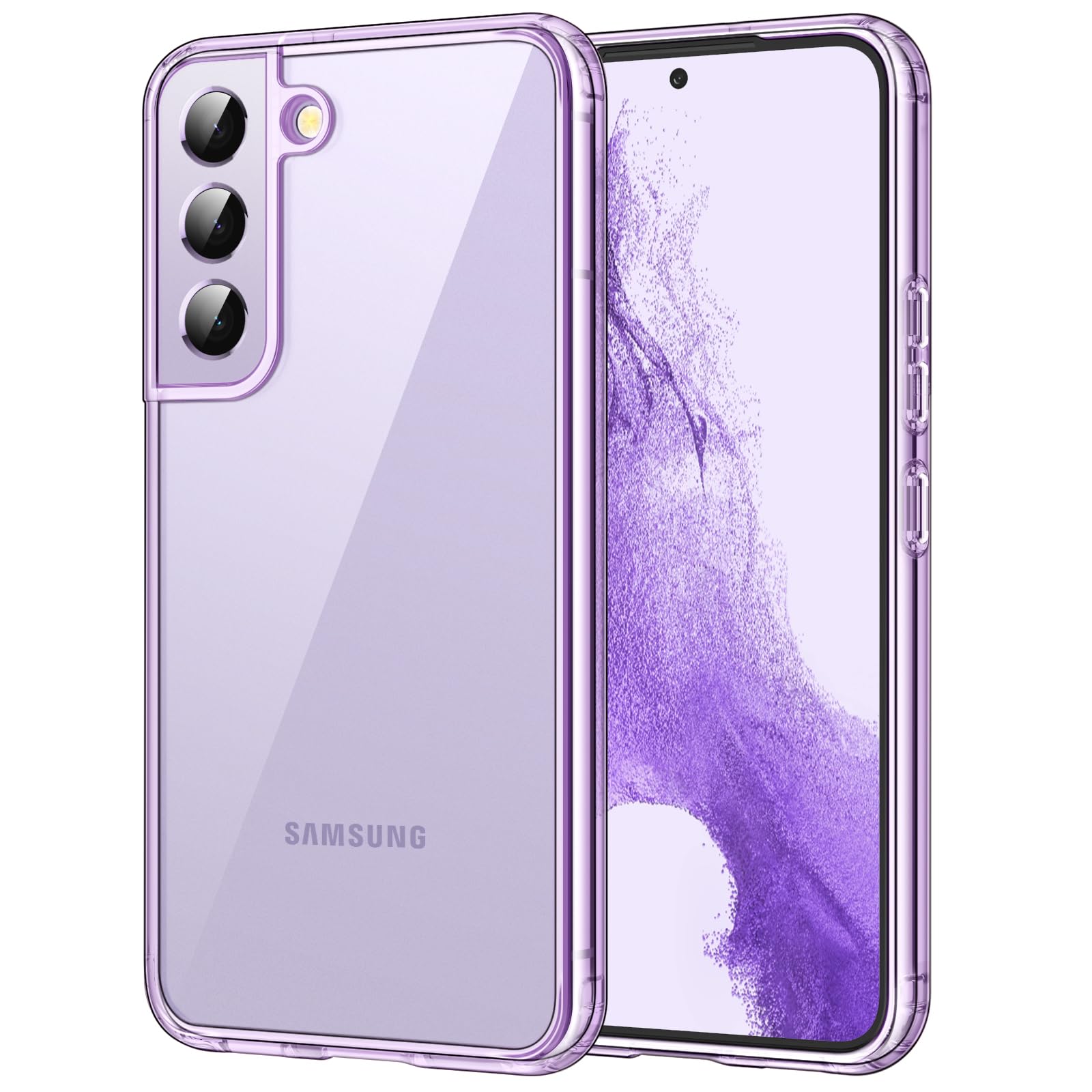 JETech Case for Samsung Galaxy S22 5G 6.1-Inch, Non-Yellowing Shockproof Bumper Protective Phone Cover, Anti-Scratch Hard PC Back (Purple)