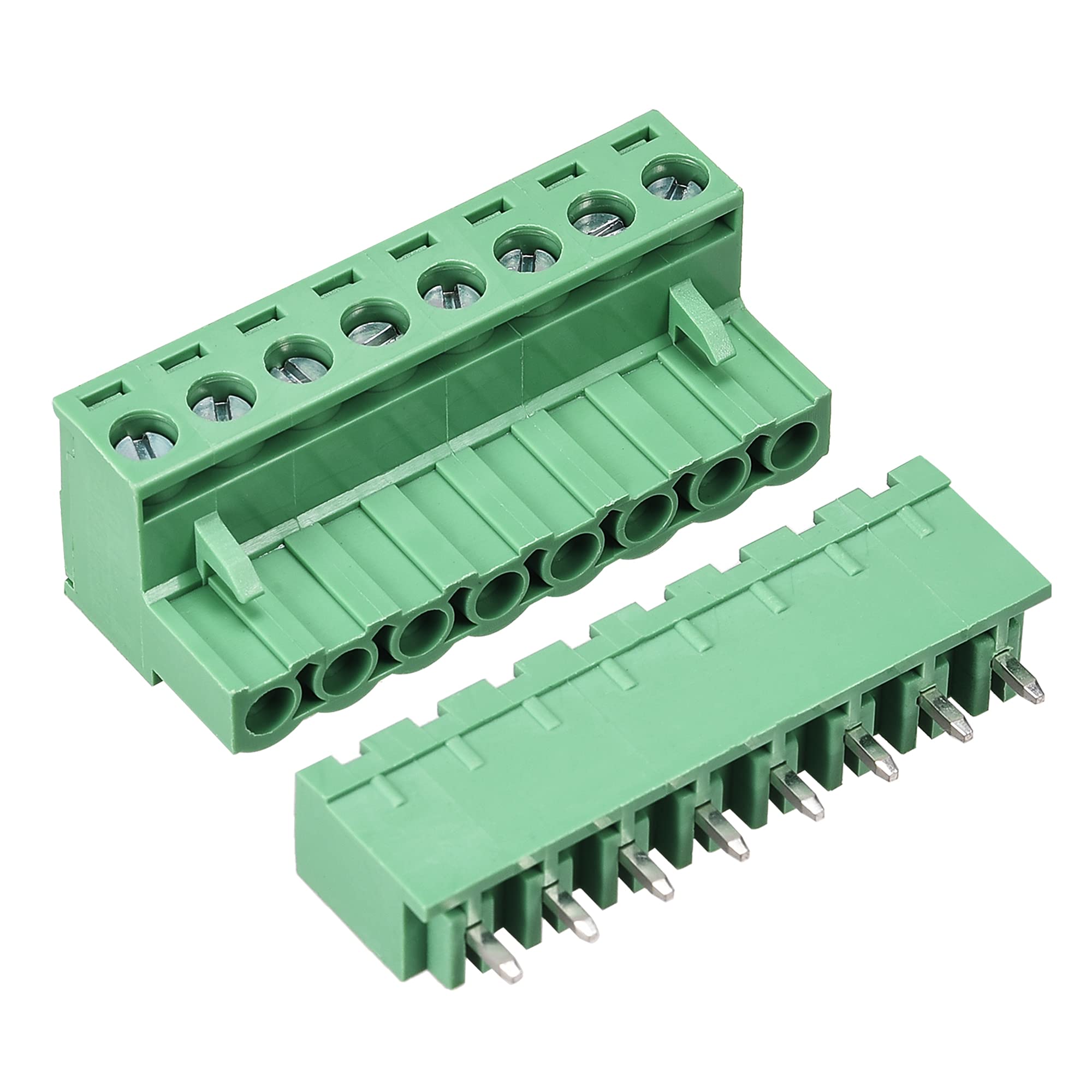 sourcing map 8 Pin 5.08mm Pitch Male Female PCB Screw Terminal Block 10 Sets