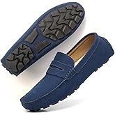 DCZTELG Men's Suede Penny Loafers - Slip-On Comfort Casual Shoes for Business & Driving