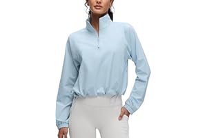 CRZ YOGA Womens Half Zip Lightweight Athletic Jackets Pullover Long Sleeve Workout Casual Outdoor Tops with Pockets