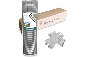 FOXIVO 48'' x 100' 1/2inch Hardware Cloth Galvanized Welded Cage Wire, 19 Gauge Hardware Cloth Wire Metal mesh, Poultry Netting Square Chicken Snake Fencing Gopher Fence Racoons Rabbit Pen Gutter