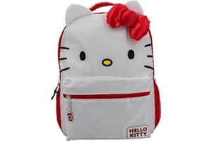 AI ACCESSORY INNOVATIONS Hello Kitty Backpack for Girls, Sanrio Kawaii Bookbag, 16 Inch Anime School Bag with 3D Features