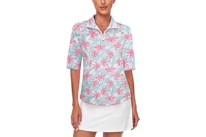 MISYULA STYLE Misyula Womens Golf Shirt Quick Dry Half Sleeve Quarter Zip Polo Workout Tops Tennis Shirts M-3XL