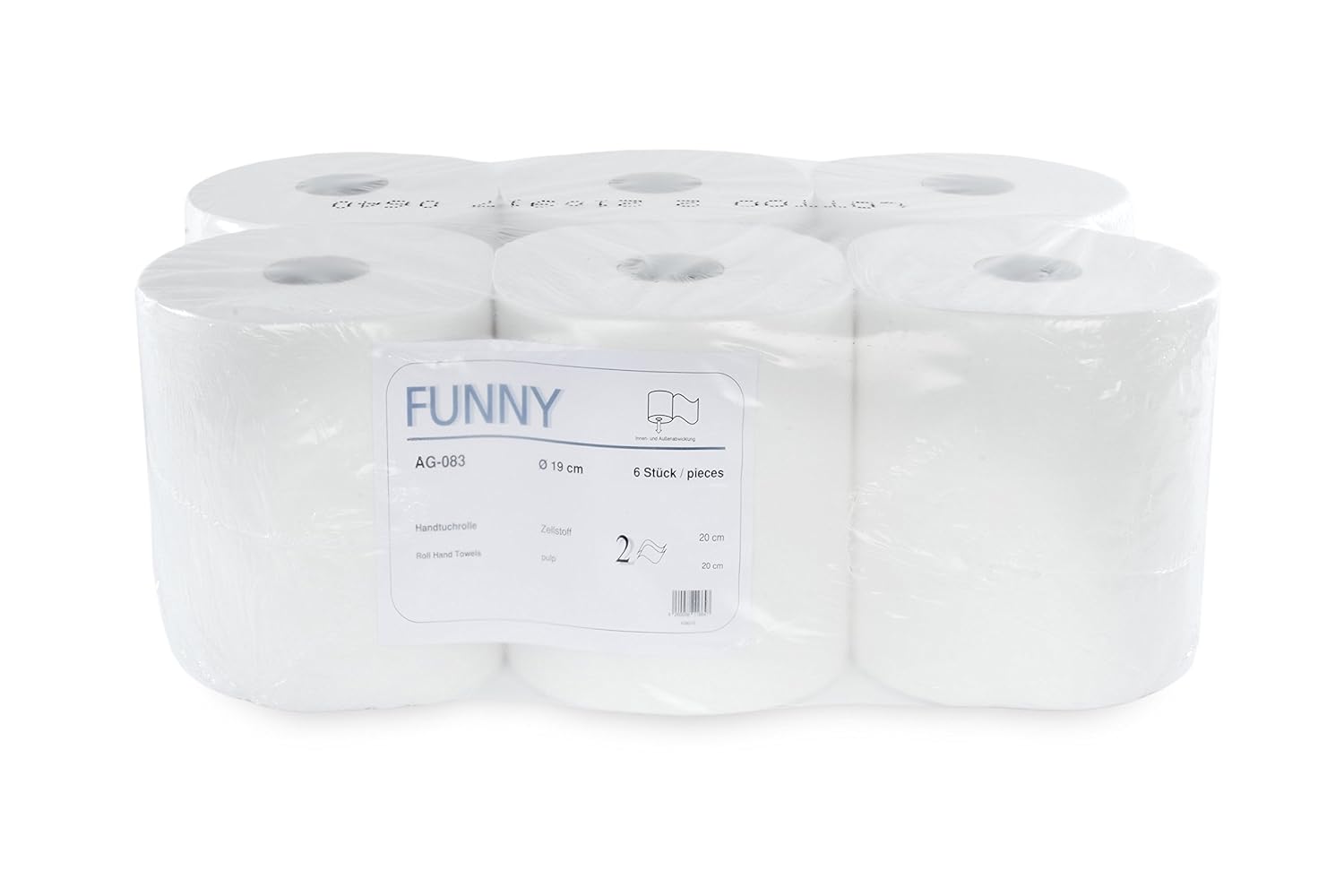 Funny Paper Towel Roll, centrefeed, 20 cm, 2ply, brilliant white, 450