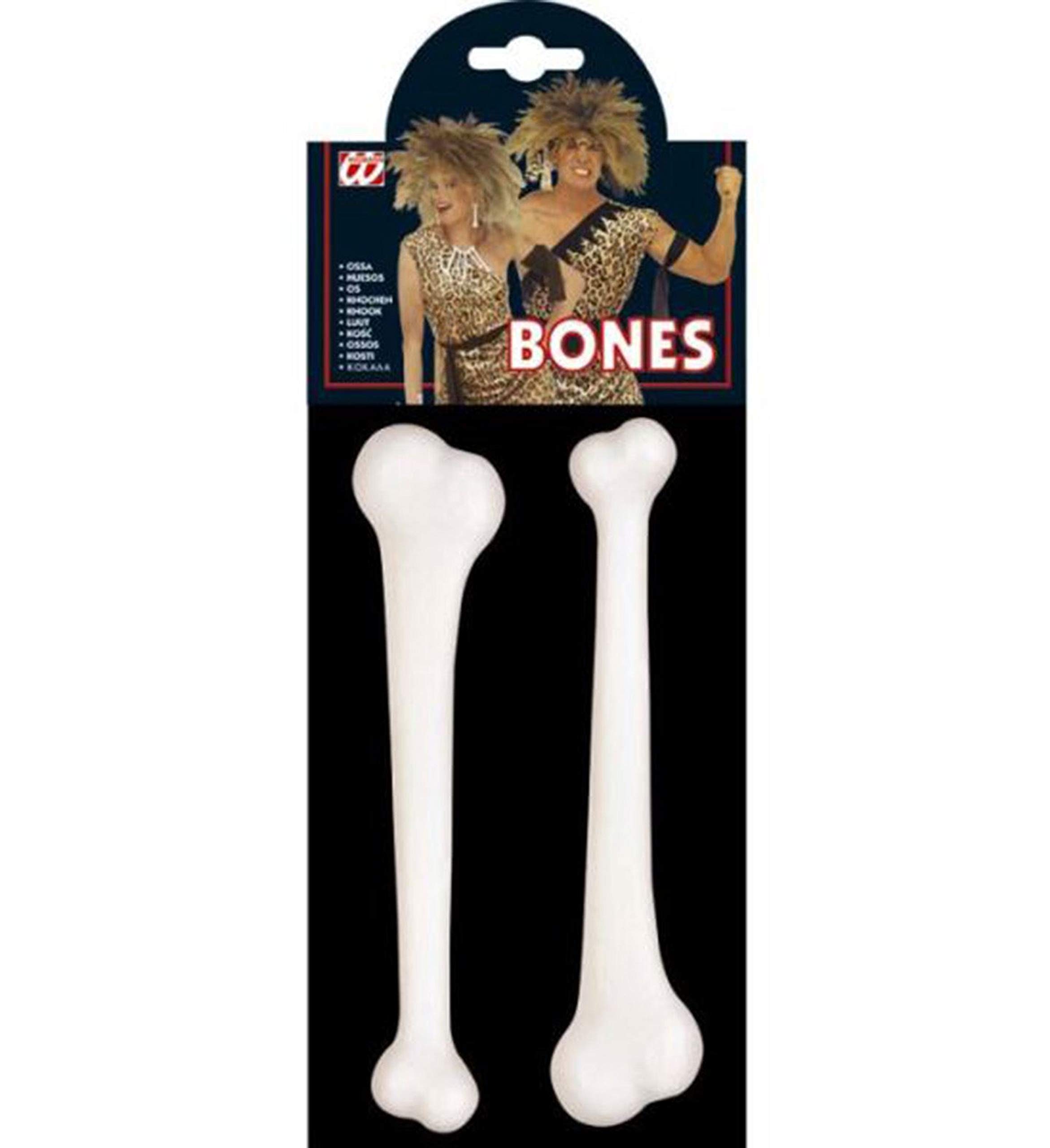 Bag of 2 Bones 23cm Accessory for Prehistoric Caveman Fancy Dress