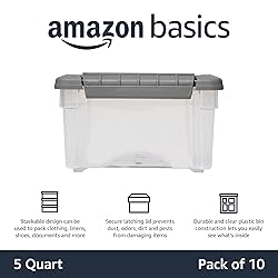 Amazon Basics Plastic Storage Containers with