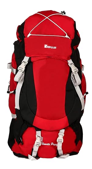 Impulse 80 Ltrs Red Trekking Backpack (Challenger 80Ltr Red)